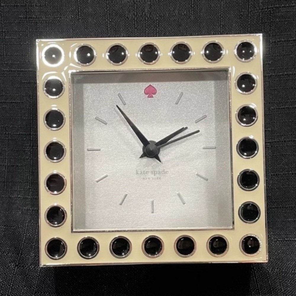 Lenox Kate Spade New York Cross Pointe Small Desk Clock Polka Dot 3.5” H